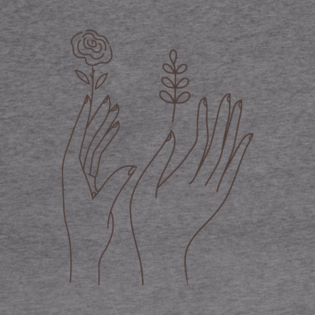 Outline hands with flowers by Artomino